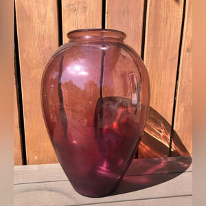 XL Amethyst Glass Floor Vase
